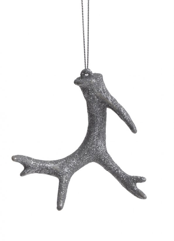 parohy 8 cm (2 ks) - stříbrný glitter